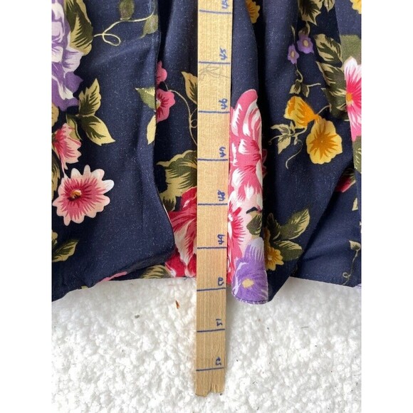 Maggy London Vintage 80s Dress Womens Size 10 Floral Fit & Flare Rayon Button Up - Picture 5 of 6